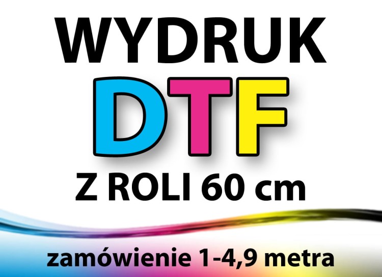 Druk DTF na roli, zamówienie 1-4,9 metra bieżącego.
