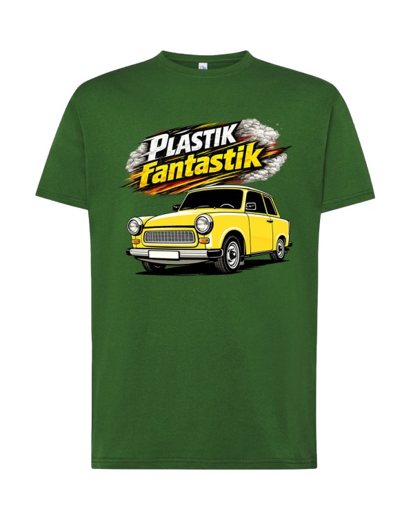 Trabant. Plastik fantastik! | Zielona koszulka t-shirt z nadrukiem | PRL | Print Majster