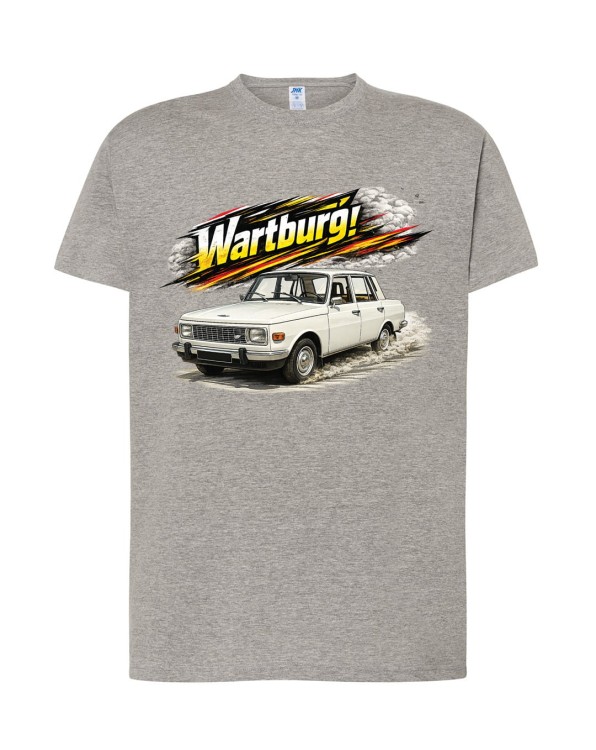 Wartburg | Popielata koszulka t-shirt z nadrukiem | PRL | Print Majster