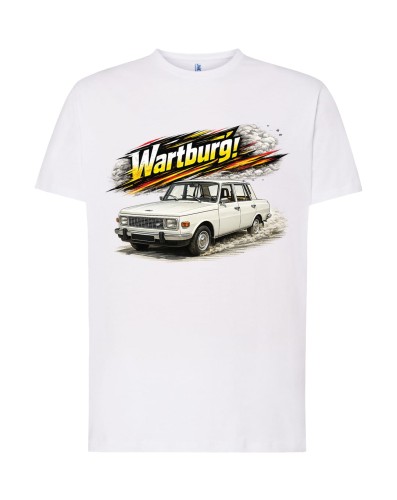 Wartburg | Biała koszulka t-shirt z nadrukiem | PRL | Print Majster