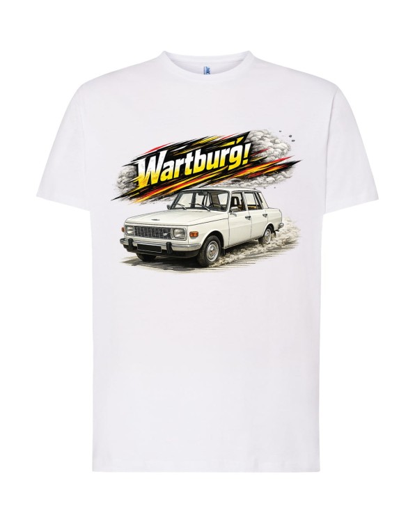 Wartburg | Biała koszulka t-shirt z nadrukiem | PRL | Print Majster