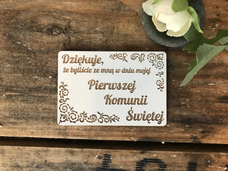 Magnes drewniany prostokątny | podziękowanie dla gości | Pierwsza Komunia | Print Majster