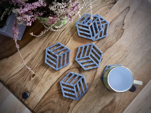 Podkładki filcowe "Hexagon 2" | Print Majster