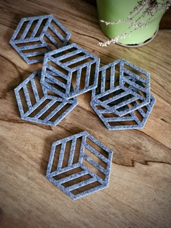 Podkładki filcowe "Hexagon 2" | Print Majster