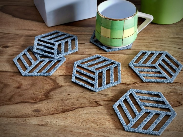 Podkładki filcowe "Hexagon 2" | Print Majster