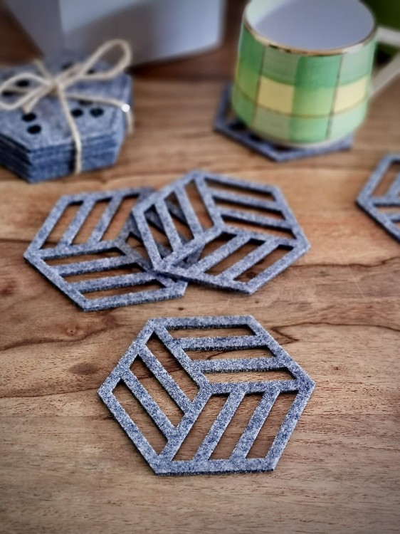 Podkładki filcowe "Hexagon 2" | Print Majster