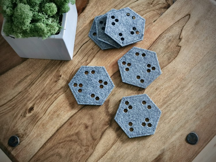 Podkładki filcowe "Hexagon 3" | Print Majster