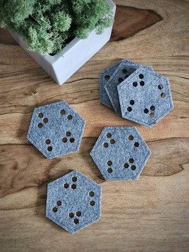 Podkładki filcowe "Hexagon 3" | Print Majster