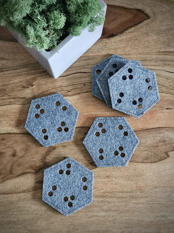 Podkładki filcowe "Hexagon 3" | Print Majster