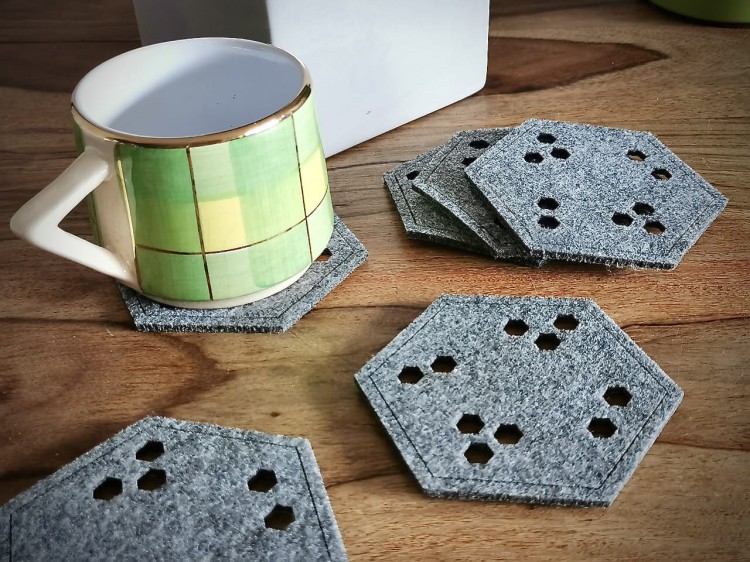 Podkładki filcowe "Hexagon 3" | Print Majster