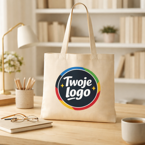 Torba bawełniana 140 g/m² 38x42 cm – ekologiczna torba na zakupy z długimi uszami | nadruk DTF | Print Majster