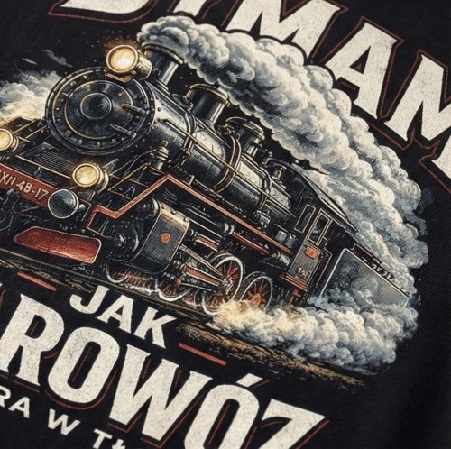 Dymam jak parowóz PRL | koszulka t-shirt z nadrukiem od Print Majster