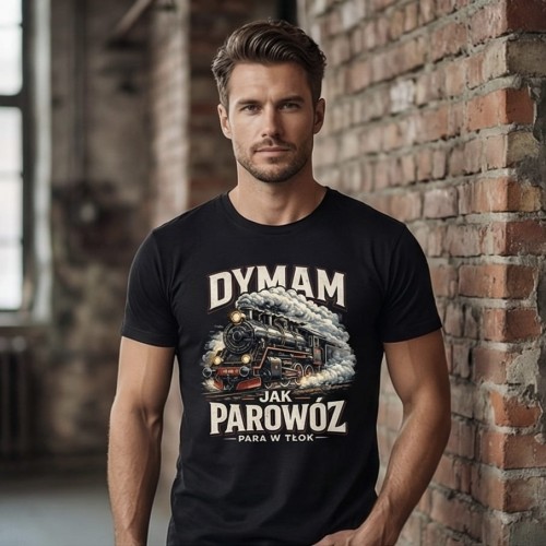 Dymam jak parowóz PRL | koszulka t-shirt z nadrukiem od Print Majster