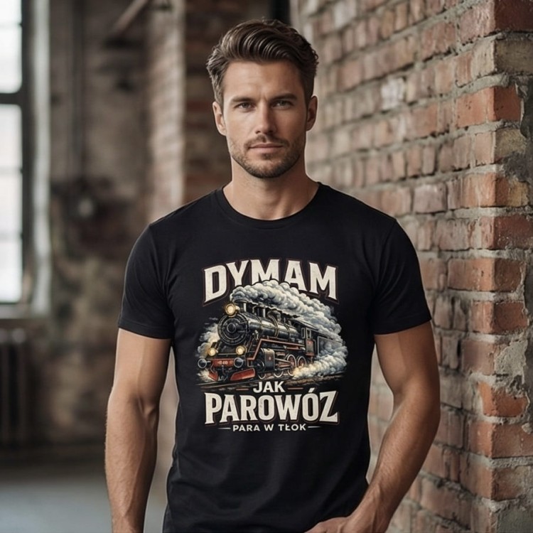 Dymam jak parowóz PRL | koszulka t-shirt z nadrukiem od Print Majster