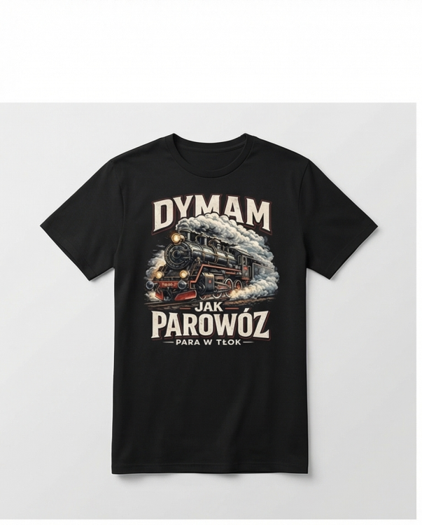 Dymam jak parowóz PRL | koszulka t-shirt z nadrukiem od Print Majster
