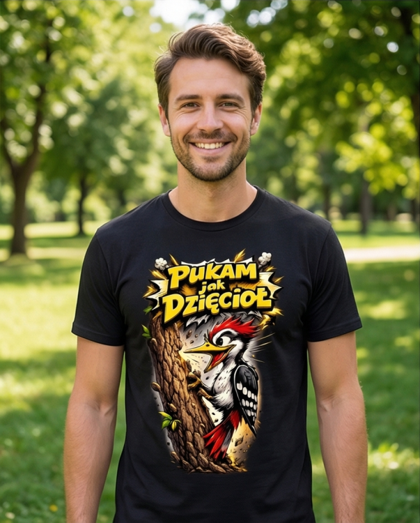 Pukam jak dzięcioł | koszulka t-shirt z nadrukiem | Print Majster