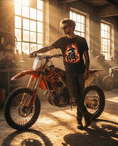 Cross w płomieniach | koszulka t-shirt z nadrukiem | Print Majster