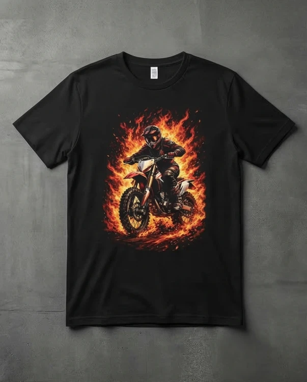 Cross w płomieniach | koszulka t-shirt z nadrukiem | Print Majster
