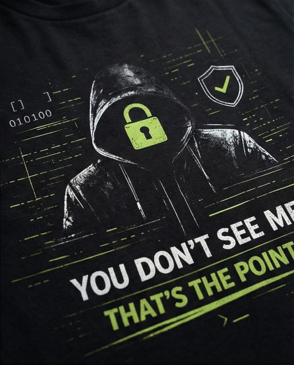 Koszulka IT „YOU DON'T SEE ME. THAT'S THE POINT.” | Informatyk Admin DevOps Cyber Security