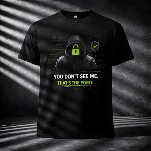 Koszulka IT „YOU DON'T SEE ME. THAT'S THE POINT.” | Informatyk Admin DevOps Cyber Security
