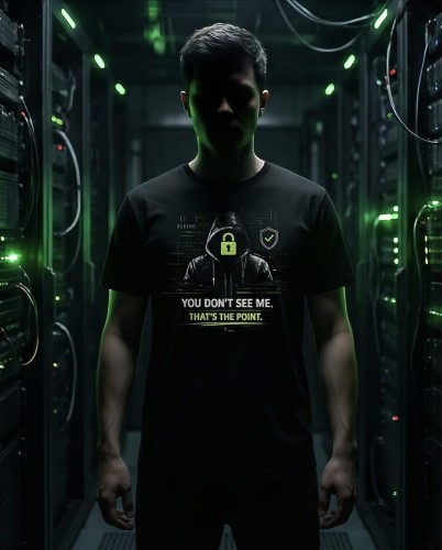 Koszulka IT „YOU DON'T SEE ME. THAT'S THE POINT.” | Informatyk Admin DevOps Cyber Security
