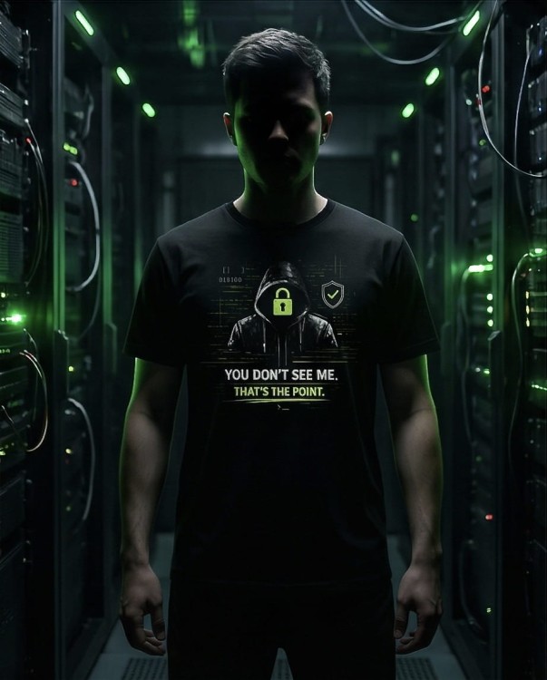 Koszulka IT „YOU DON'T SEE ME. THAT'S THE POINT.” | Informatyk Admin DevOps Cyber Security