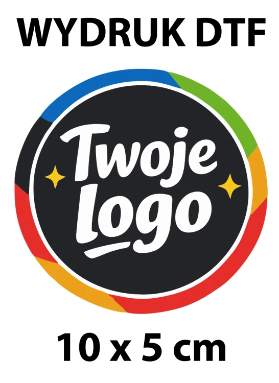 Wydruk DTF naprasowanka 10 x 5 cm, dowolna grafika, logo, aplikacja na odzież | PrintMajster