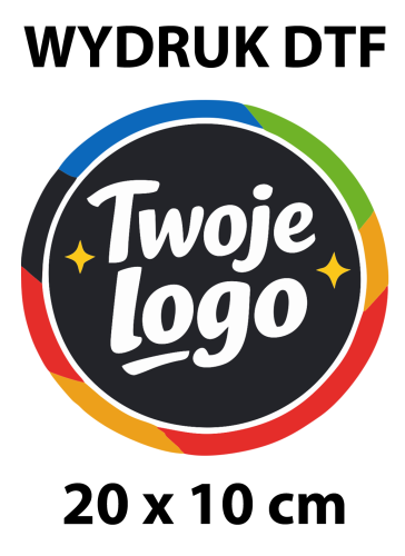Wydruk DTF naprasowanka 20 x 10 cm, dowolna grafika, logo, aplikacja na odzież | PrintMajster