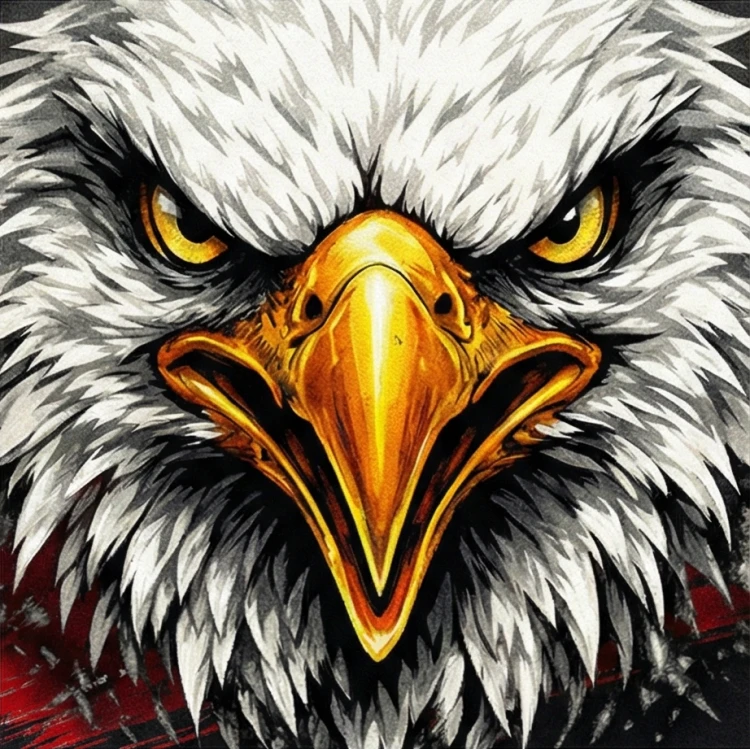 Koszulka patriotyczna z orłem czarna - biało-czerwony nadruk | Print Majster